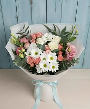 Букет цветов из:  Розы, Лизиантусы и Хризантемы в Ямкино