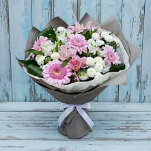 Букет цветов из:  Герберы, Альстромерии и Хризантемы в Ямкино