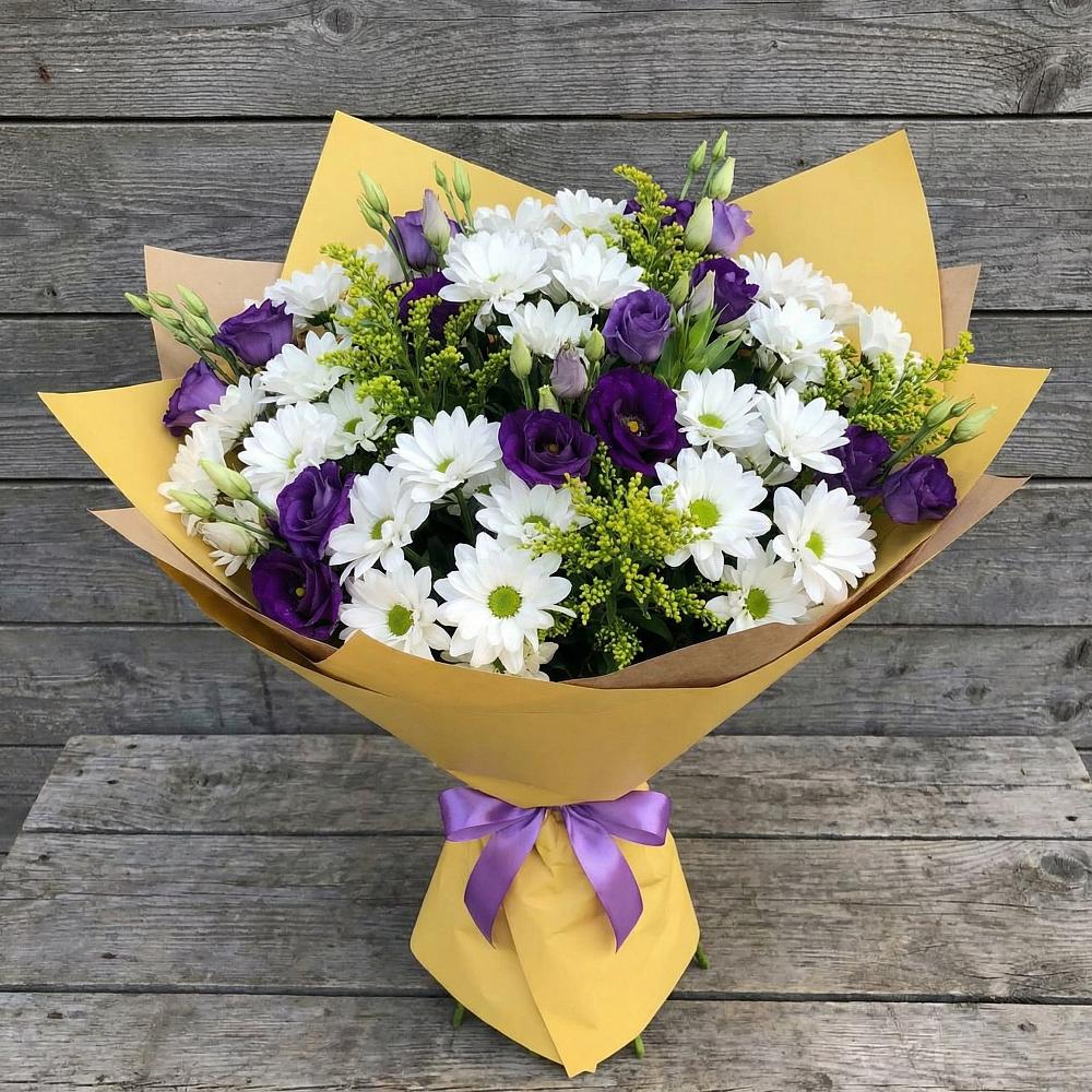 Букет цветов из: Ирисы, Хризантемы и Ромашки в Ямкино