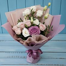 Букет цветов из:  Розы и Лизиантусы в Ямкино