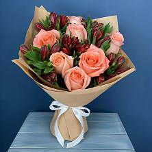 Букет цветов из:  Розы и Альстромерии в Ямкино