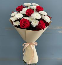 Букет цветов из:  Розы и Хризантемы в Ямкино