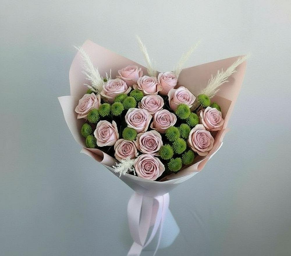 Букет цветов из: Розы и Хризантемы в Ямкино