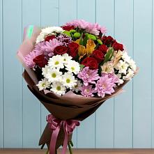 Букет цветов из:  Розы, Хризантемы и Альстромерии в Ямкино
