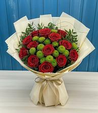 Букет цветов из:  Розы и Хризантемы в Ямкино