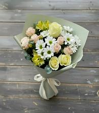 Букет цветов из:  Альстромерии, Розы и Хризантемы в Ямкино