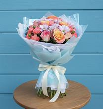 Букет цветов из:  Хризантемы и Розы в Ямкино