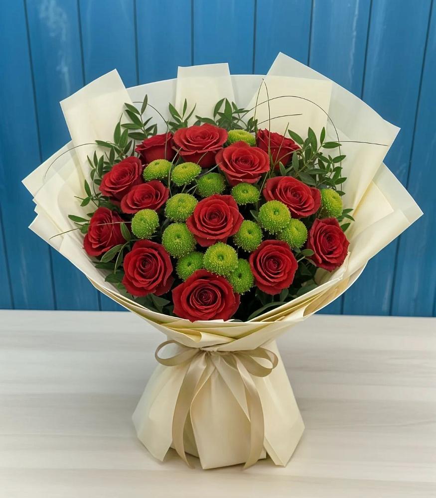 Букет цветов из: Розы и Хризантемы в Ямкино