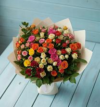 Букет Микс из разноцветных кустовых роз #REPLACE_PRED# Ямкино
